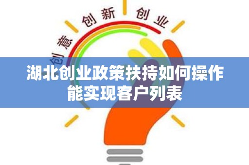 湖北创业政策扶持如何操作能实现客户列表
