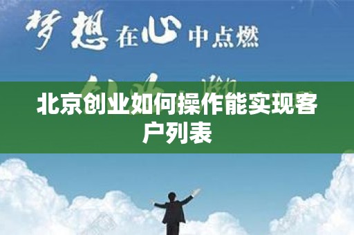 北京创业如何操作能实现客户列表