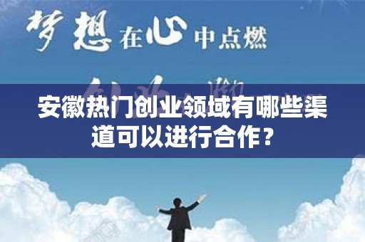 安徽热门创业领域有哪些渠道可以进行合作？