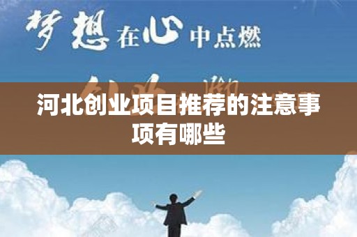 河北创业项目推荐的注意事项有哪些