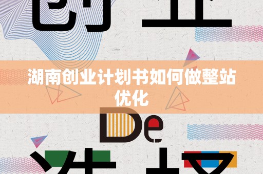 湖南创业计划书如何做整站优化
