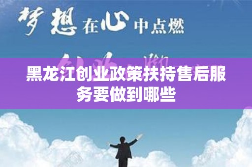 黑龙江创业政策扶持售后服务要做到哪些