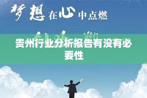 贵州行业分析报告有没有必要性