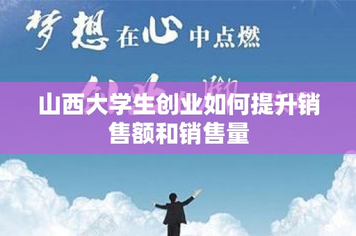 山西大学生创业如何提升销售额和销售量