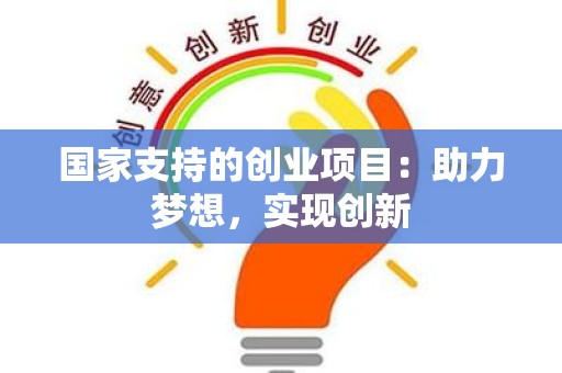 国家支持的创业项目：助力梦想，实现创新